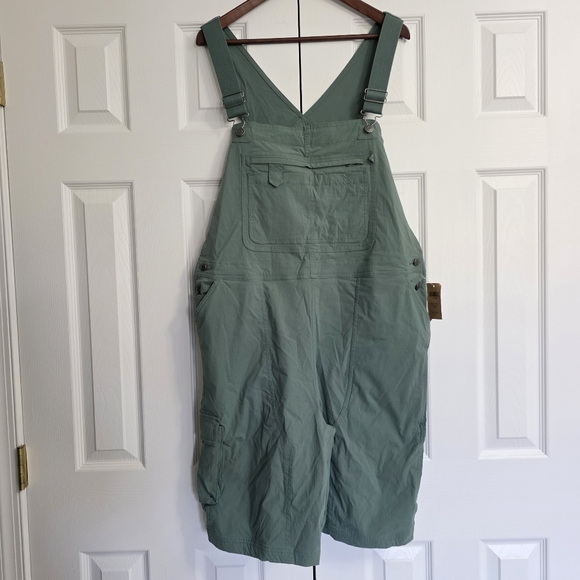 Duluth Women's Heirloom Gardening Bib Overalls Shorts, Fir Green, Size XXL - Picture 2 of 8